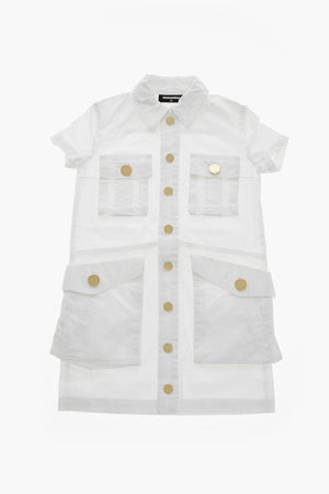 Denim-Chemisier mit Utility-Taschen