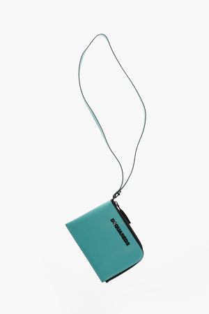 Leather Wallet with Neck Strap