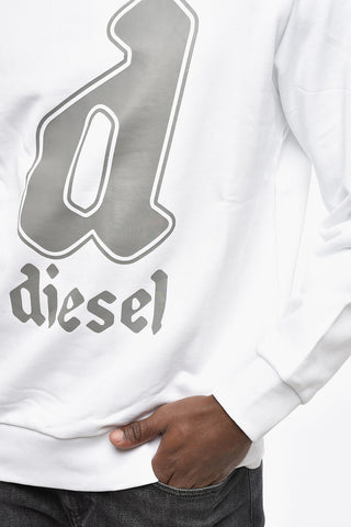 Rundhals-Sweatshirt aus angerauter Baumwolle mit Logodruck