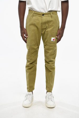 Pantaloni a Gamba Dritta con Patch a Contrasto