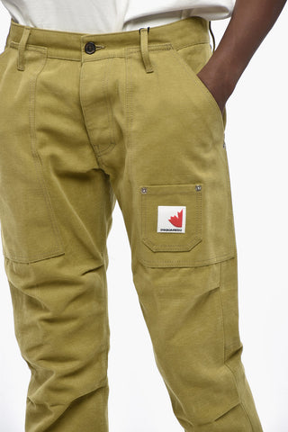 Pantaloni a Gamba Dritta con Patch a Contrasto