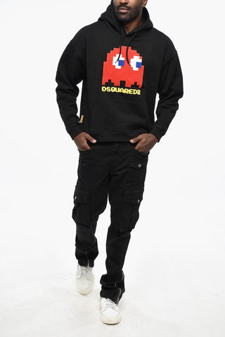 PAC-MAN Felpa Hoodie HERCALINA FIT in Cotone Felpato con Patch a Contrasto