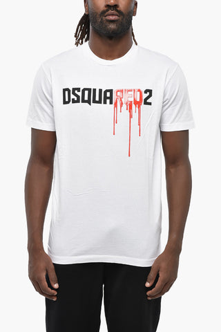 Rundhals-T-Shirt BLOODY RED mit Reliefdruck