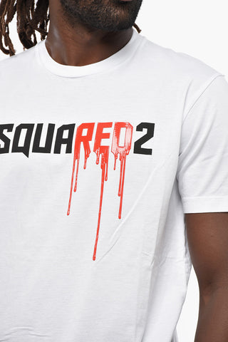 Rundhals-T-Shirt BLOODY RED mit Reliefdruck