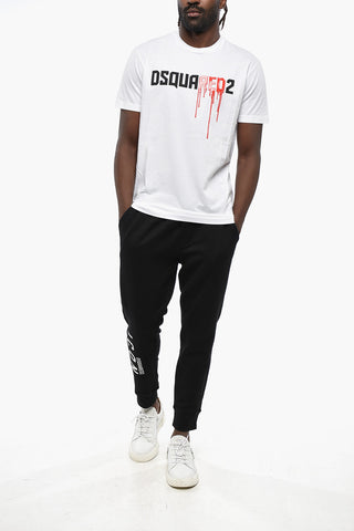Rundhals-T-Shirt BLOODY RED mit Reliefdruck