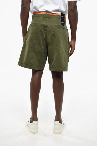 Stretch Cotton Cargo Shorts with Contrast Trim