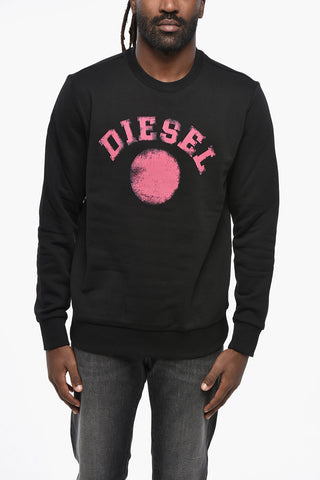 Sweatshirt Mit Rundhalsausschnitt Aus Gebürsteter Baumwolle Mit Logo-Print