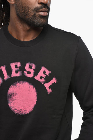 Sweatshirt Mit Rundhalsausschnitt Aus Gebürsteter Baumwolle Mit Logo-Print