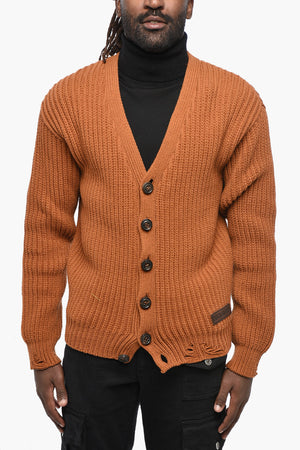 Cardigan in Misto Cotone con Scollo a V