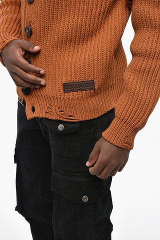 Cardigan aus Baumwollmischung mit V-Ausschnitt