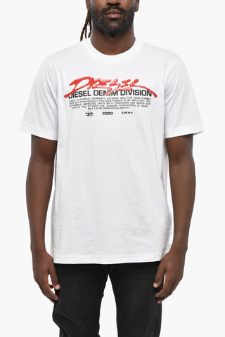 Crewneck Cotton Jersey T-Shirt T-JUST-L3 With Glossy Gel Logo