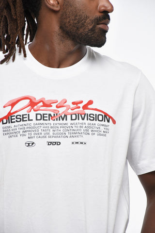 Crewneck Cotton Jersey T-Shirt T-JUST-L3 With Glossy Gel Logo
