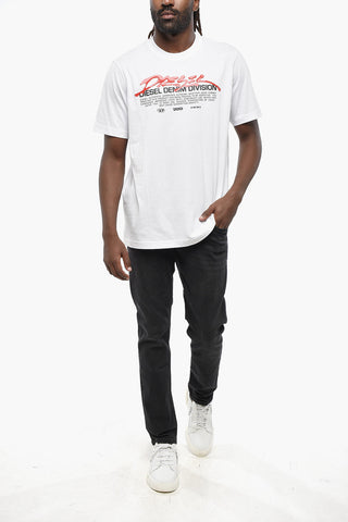 Crewneck Cotton Jersey T-Shirt T-JUST-L3 With Glossy Gel Logo