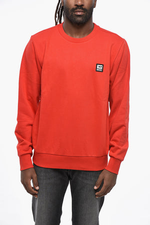 Rundhals-Sweatshirt GIRK aus aufgerauter Baumwolle mit Logo-Patch