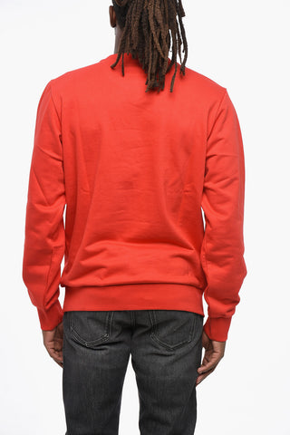 Rundhals-Sweatshirt GIRK aus aufgerauter Baumwolle mit Logo-Patch