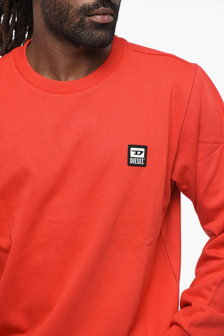 Rundhals-Sweatshirt GIRK aus aufgerauter Baumwolle mit Logo-Patch