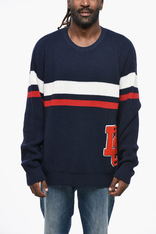 Maglia Girocollo in Lana con Patch Logata