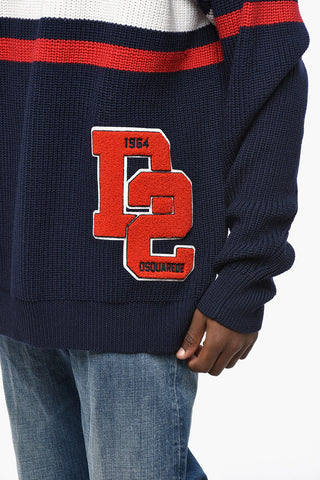 Maglia Girocollo in Lana con Patch Logata