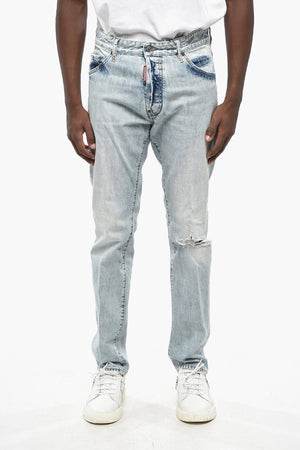 Straight-Leg Jeans COOL GUY with 16cm Mirrored Leather Patch