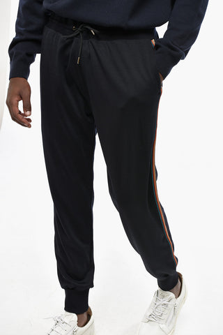 Joggers in Lana con Bande Laterali Multicolor