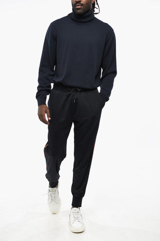 Joggers in Lana con Bande Laterali Multicolor