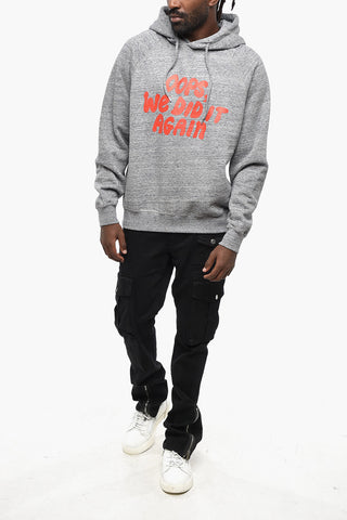 Hoodie COOL RAGLAN FIT aus Baumwollfleece mit Frontprint