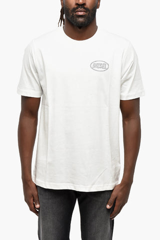 Solid Color Crewneck T-Shirt T-JUST-CX1 with Rhinestone Logo