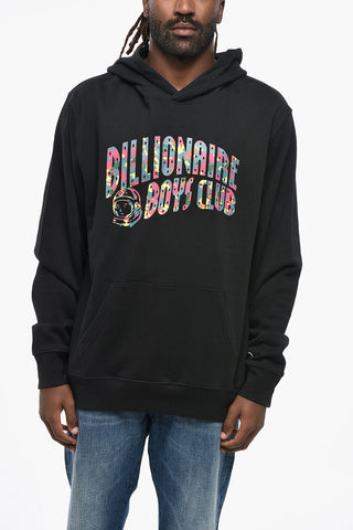 Brushed Cotton Hoodie with Printed Logo