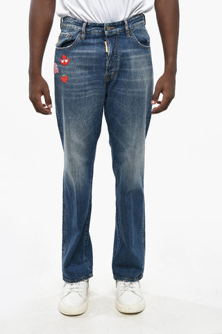 PAC-MAN Jeans 642 a Gamba Dritta con Patches 20cm