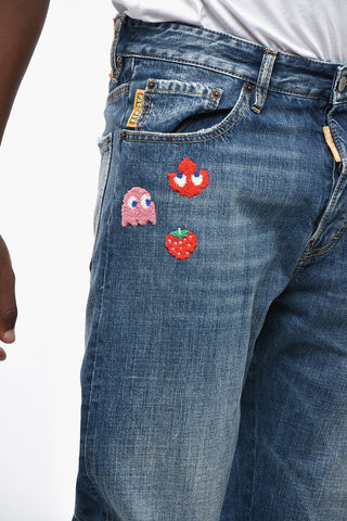 PAC-MAN Jeans 642 a Gamba Dritta con Patches 20cm