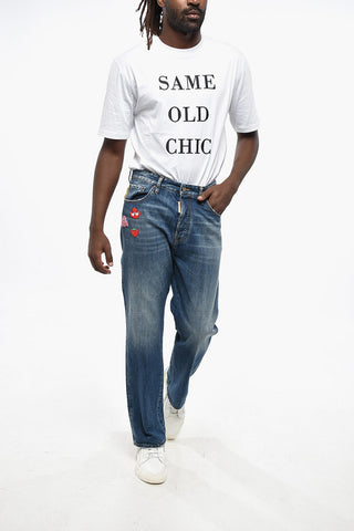 PAC-MAN Jeans 642 a Gamba Dritta con Patches 20cm