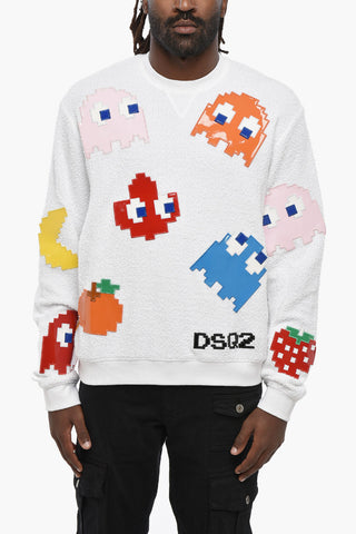 PAC-MAN Cotton Crewneck Sweatshirt COOL FIT with Contrast Patches