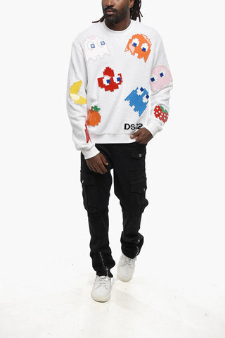 PAC-MAN Cotton Crewneck Sweatshirt COOL FIT with Contrast Patches