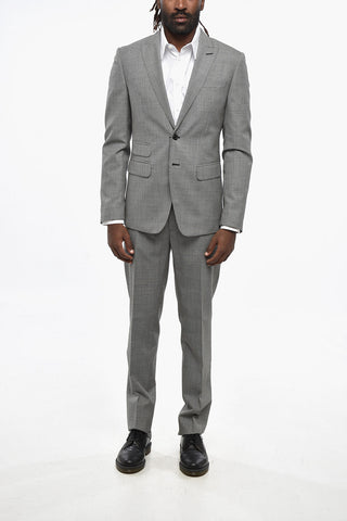 Micro Houndstooth Patterned Virgin Wool Suit