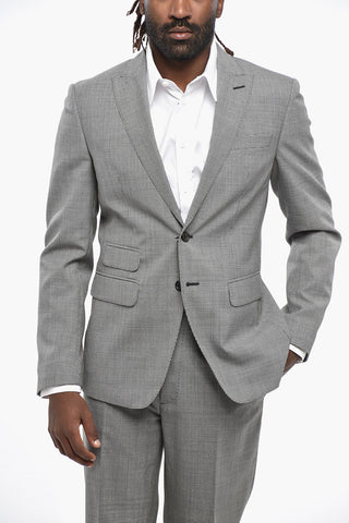 Micro Houndstooth Patterned Virgin Wool Suit