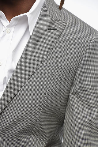 Micro Houndstooth Patterned Virgin Wool Suit