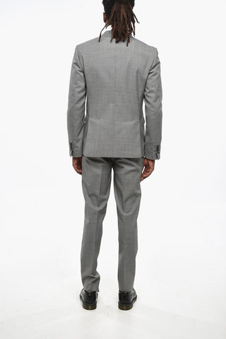 Micro Houndstooth Patterned Virgin Wool Suit