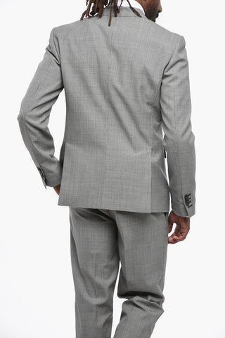 Micro Houndstooth Patterned Virgin Wool Suit
