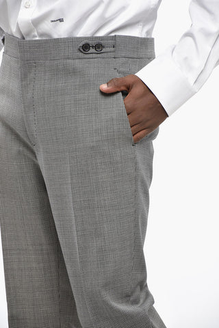 Micro Houndstooth Patterned Virgin Wool Suit