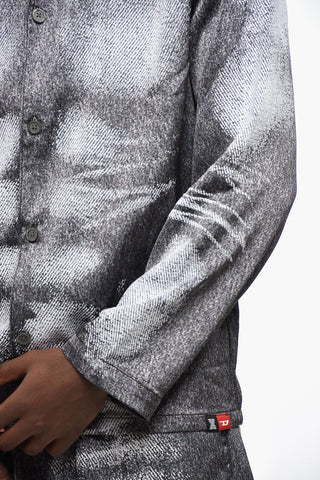 SAVAGE X FENTY BY RIHANNA Pyjamahemd in Denim-Optik mit langen Ärmeln
