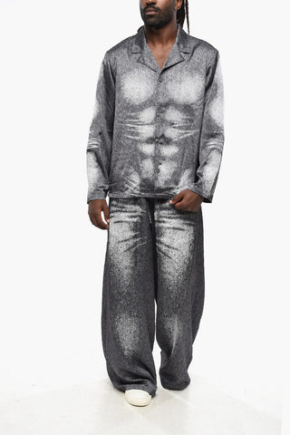 SAVAGE X FENTY BY RIHANNA Pyjamahemd in Denim-Optik mit langen Ärmeln