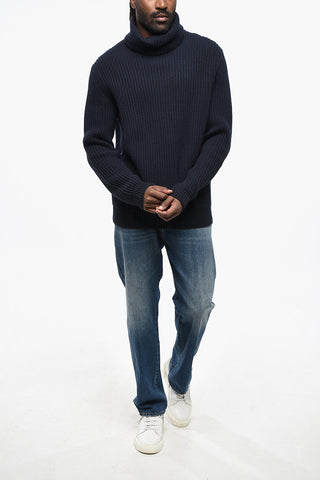 Cashmere Ribbed Turtleneck Sweater