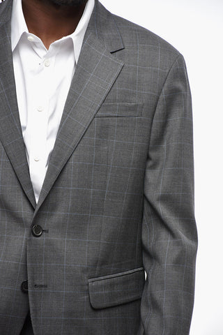 Virgin Wool District Check Suit with Classic Lapel