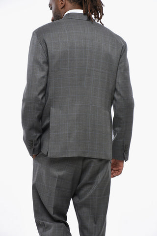 Virgin Wool District Check Suit with Classic Lapel