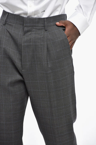 Virgin Wool District Check Suit with Classic Lapel