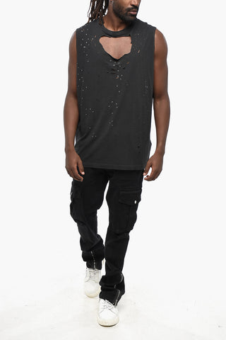 Tank Top CIGARETTE FIT with Vintage Effect and Studs