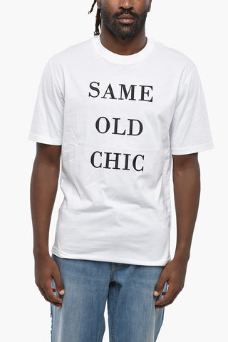 COUTURE! Uni T-Shirt SAME OLD CHIC mit Kontraststickerei