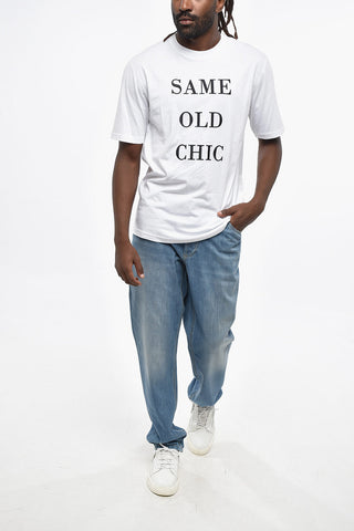 COUTURE! Uni T-Shirt SAME OLD CHIC mit Kontraststickerei