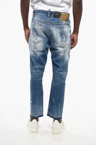 Jeans BRO Decolarati con Patch Logo in Suede 19cm
