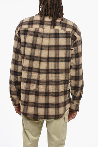 Camicia in Flanella con Motivo Tartan